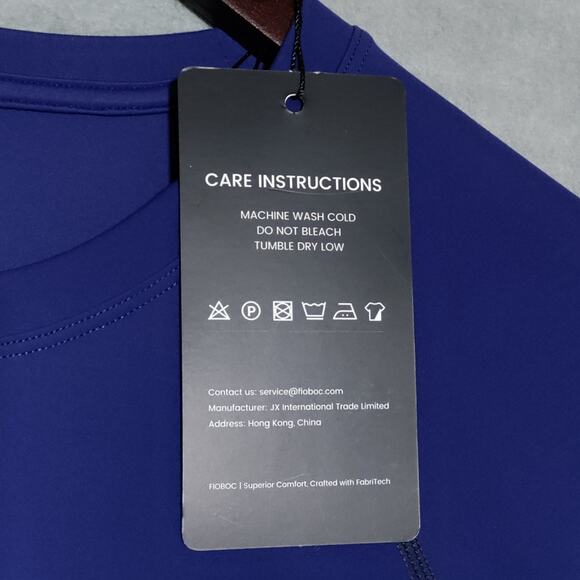 Fioboc Shirt Mens Large PerformancePro Active Crew Neck Long Sleeve Tee Blue NEW - Picture 4 of 16